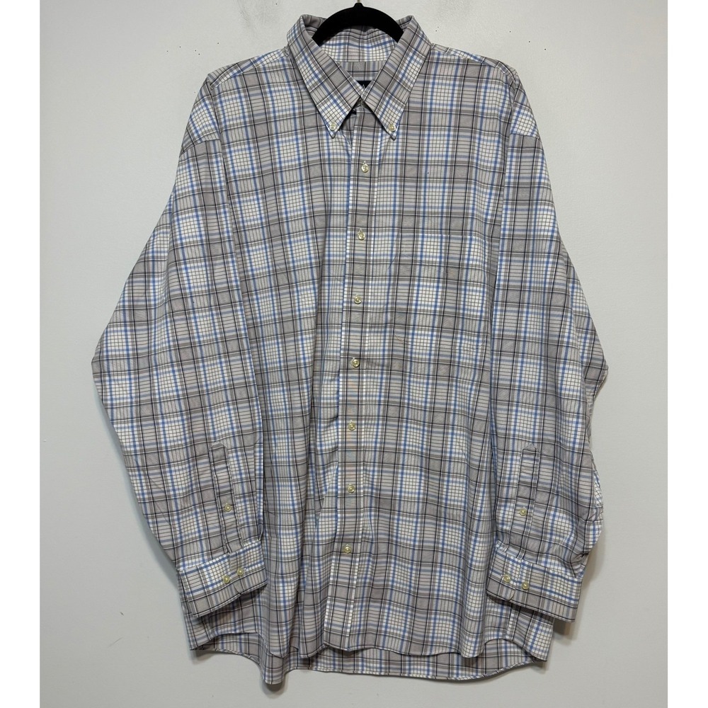 Jos. A. Bank Old Money Button Down Shirt Mens Size XL Dark Academia Preppy Plaid - Picture 10 of 10